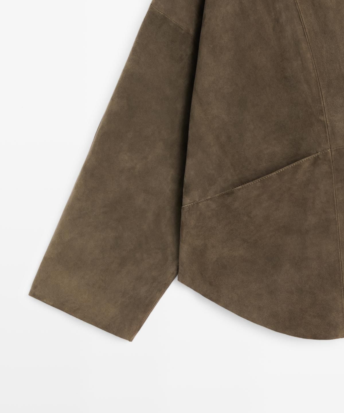 마시모두띠(MASSIMO DUTTI) 터틀넥 스웨이드 레더 자켓