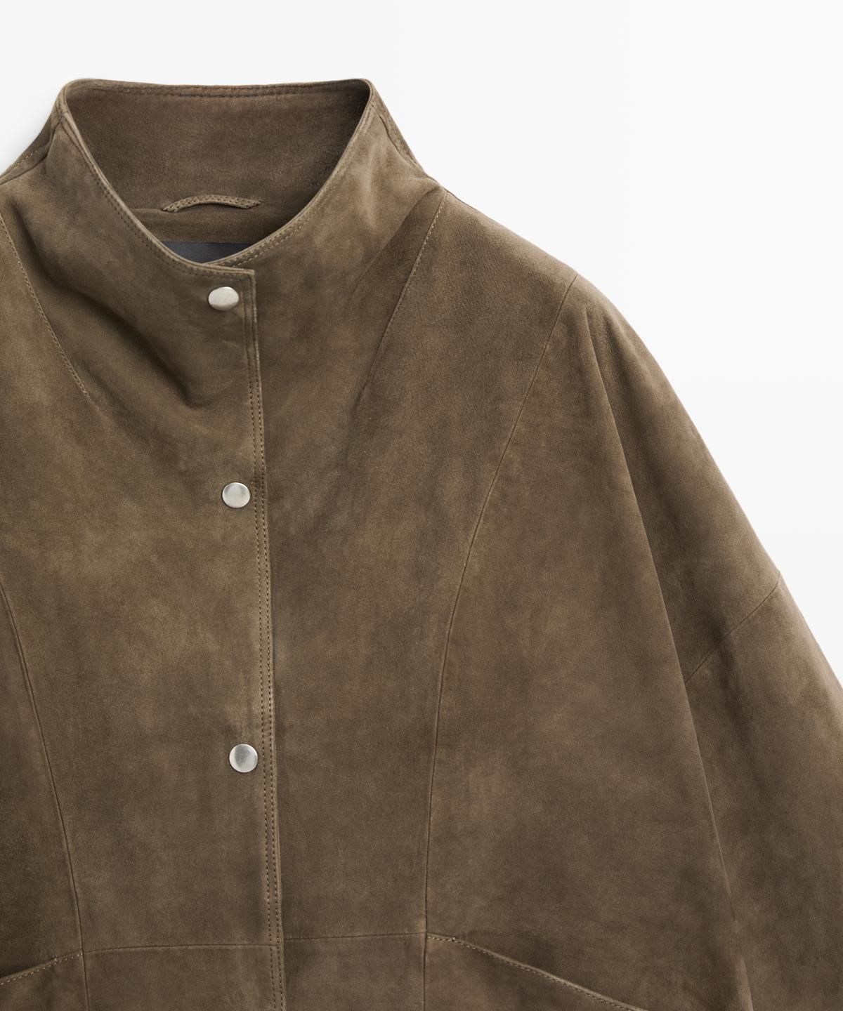 마시모두띠(MASSIMO DUTTI) 터틀넥 스웨이드 레더 자켓