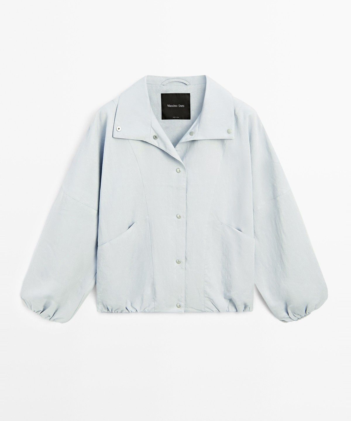 마시모두띠(MASSIMO DUTTI) 포켓 디테일 하이넥 봄버 자켓