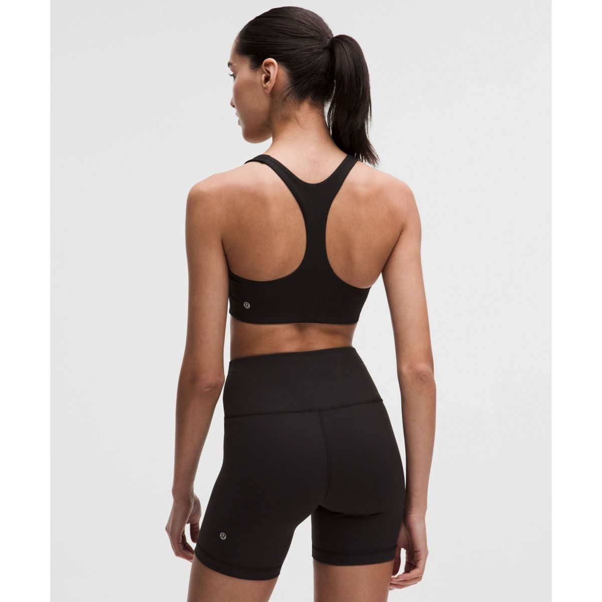 룰루레몬(LULULEMON) 올타임 히어로 리브드 스포츠 브라 *미디엄 서포트, B C컵  BLK