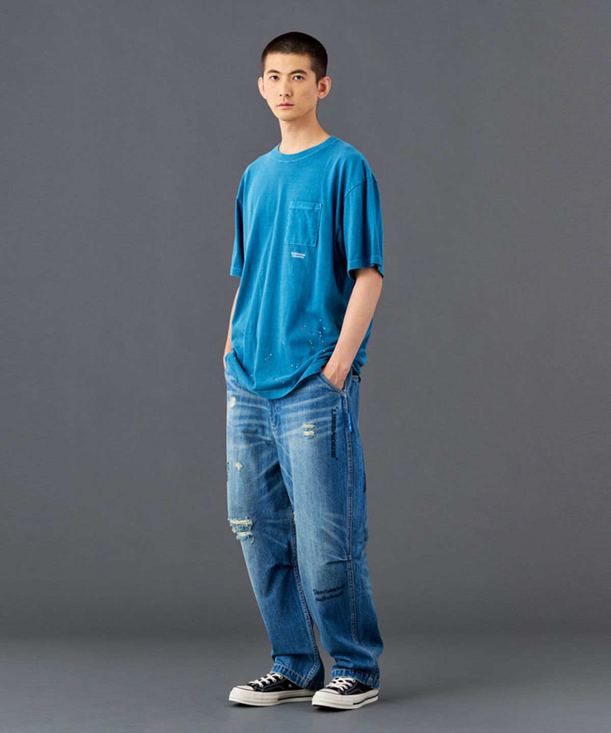 찬스클로딩(CHANCE CLOTHING) SPLATTER TEE - NAVY