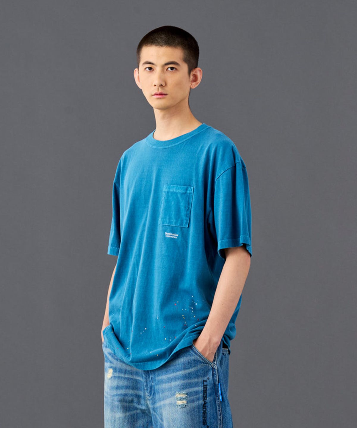 찬스클로딩(CHANCE CLOTHING) SPLATTER TEE - NAVY