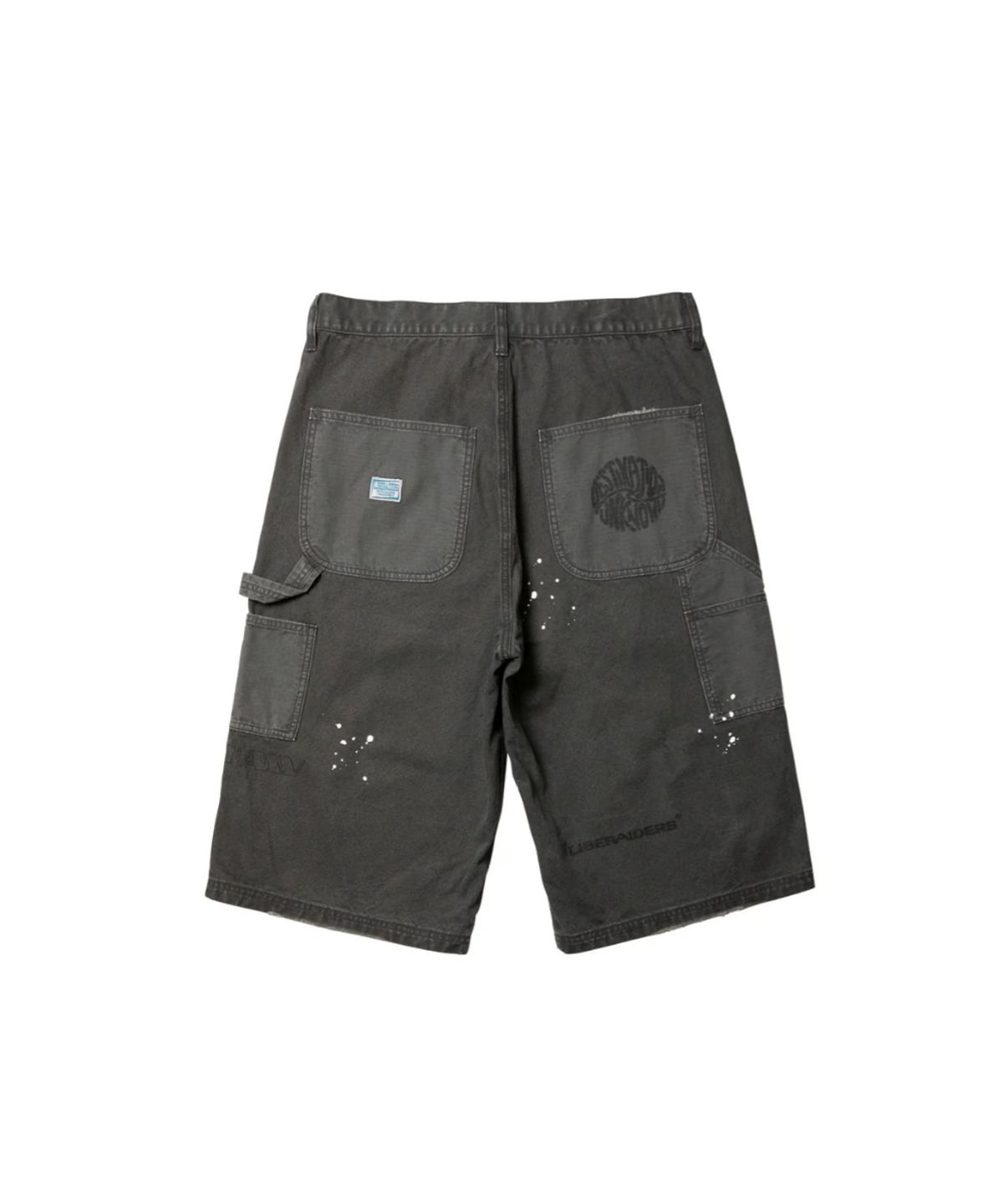 찬스클로딩(CHANCE CLOTHING) HANDWRITING CANVAS WORK SHORTS - BLACK