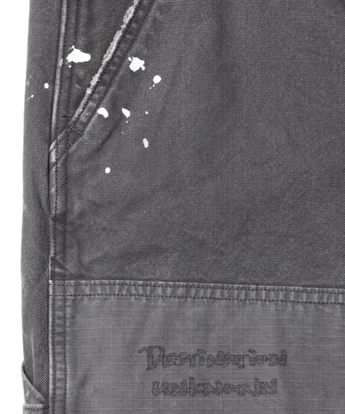 찬스클로딩(CHANCE CLOTHING) HANDWRITING CANVAS WORK SHORTS - BLACK