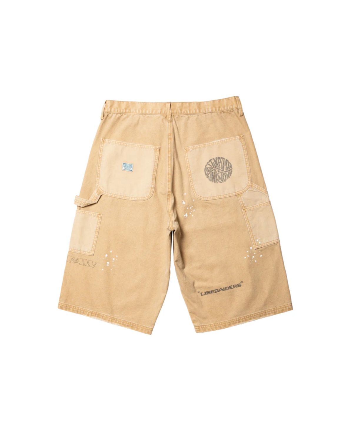 찬스클로딩(CHANCE CLOTHING) HANDWRITING CANVAS WORK SHORTS - BEIGE