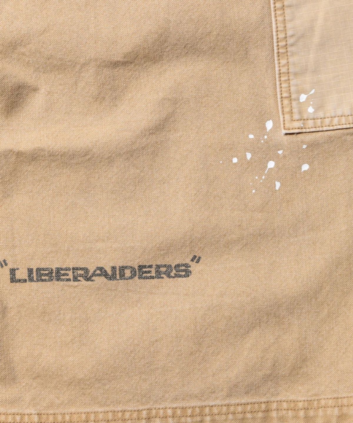 찬스클로딩(CHANCE CLOTHING) HANDWRITING CANVAS WORK SHORTS - BEIGE