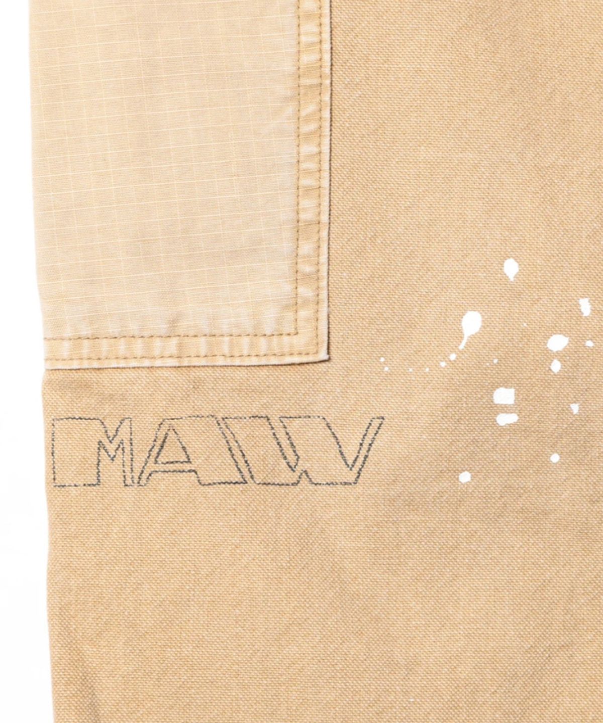찬스클로딩(CHANCE CLOTHING) HANDWRITING CANVAS WORK SHORTS - BEIGE