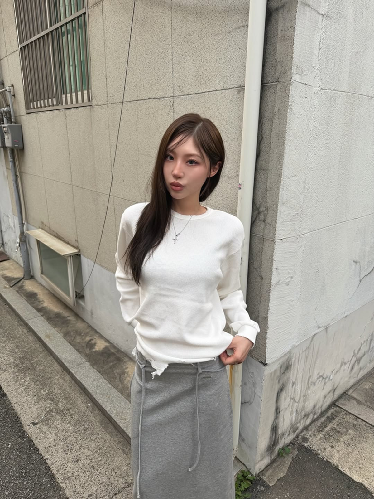 요키토키(YOKI TOKI) VTG WAFFLE LONG SLEEVE [Off-White]