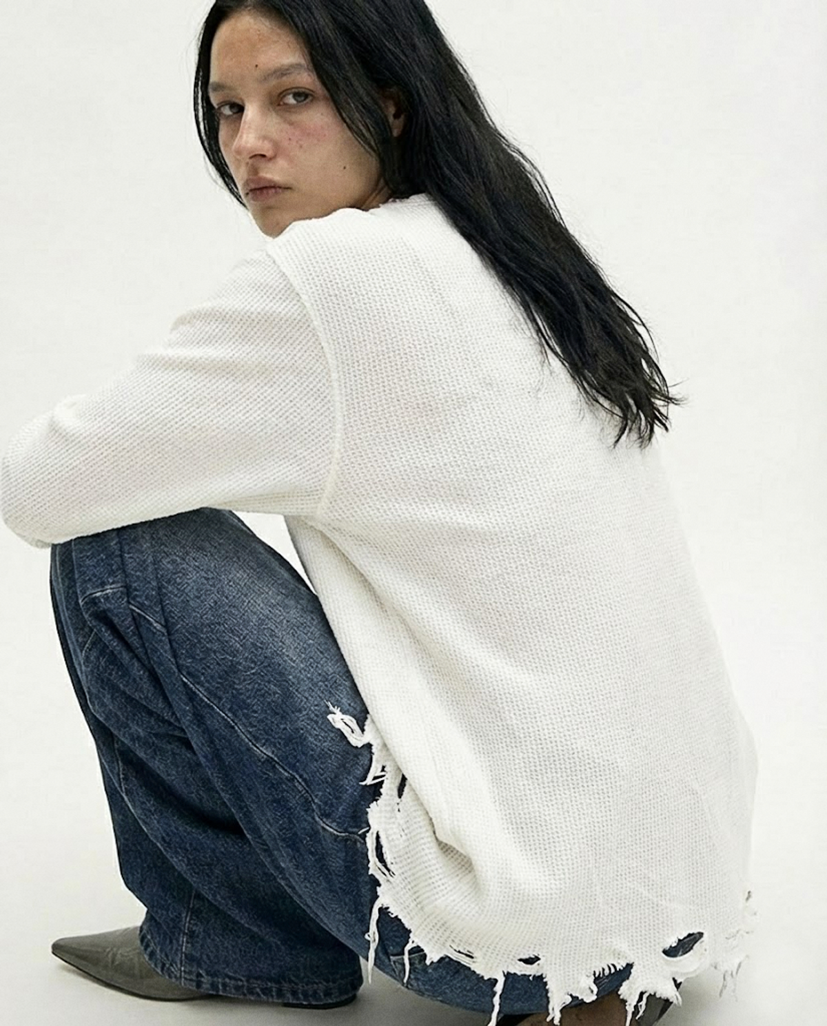 요키토키(YOKI TOKI) VTG WAFFLE LONG SLEEVE [Off-White]