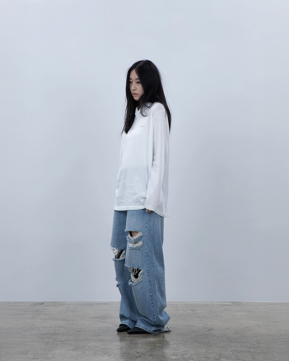 요키토키(YOKI TOKI) FLUID SHEER HOODIE [White]