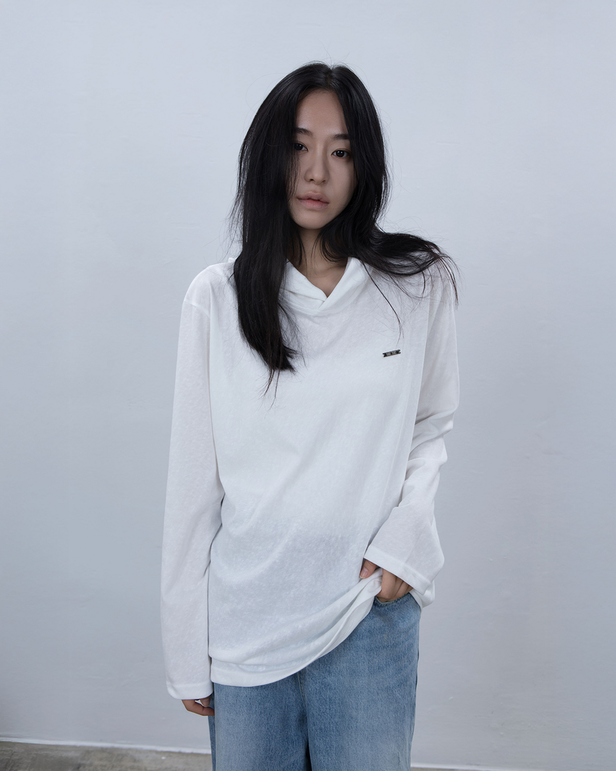 요키토키(YOKI TOKI) FLUID SHEER HOODIE [White]