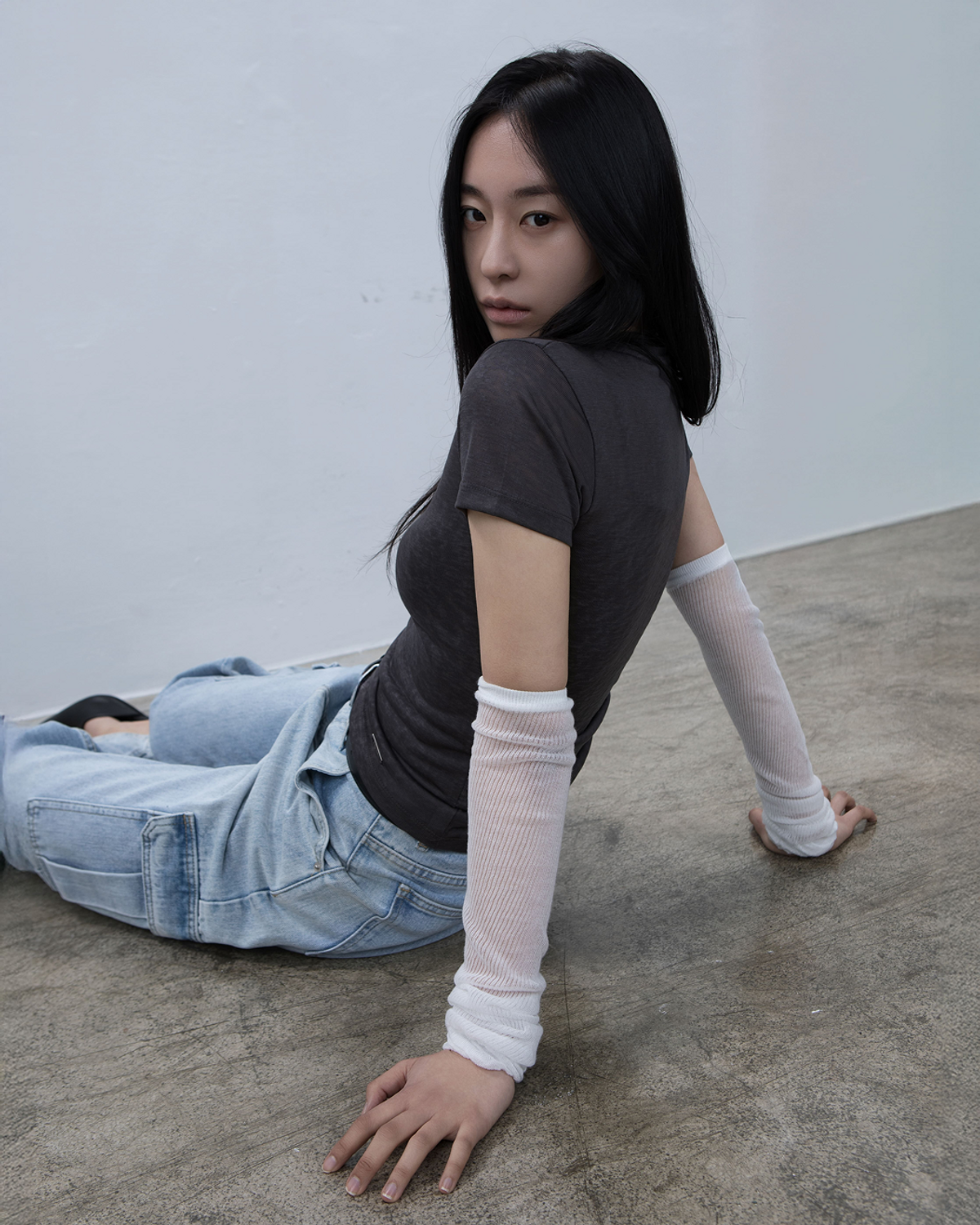 요키토키(YOKI TOKI) SIDE SHIRRING DRAPE TOP [Charcoal]