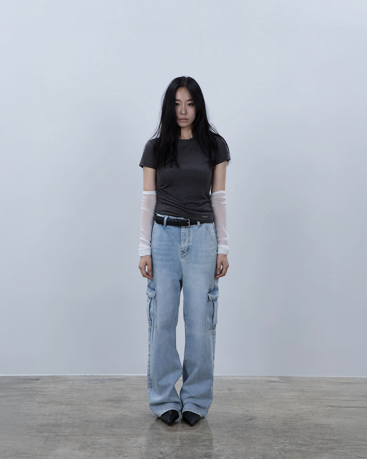 요키토키(YOKI TOKI) SIDE SHIRRING DRAPE TOP [Charcoal]