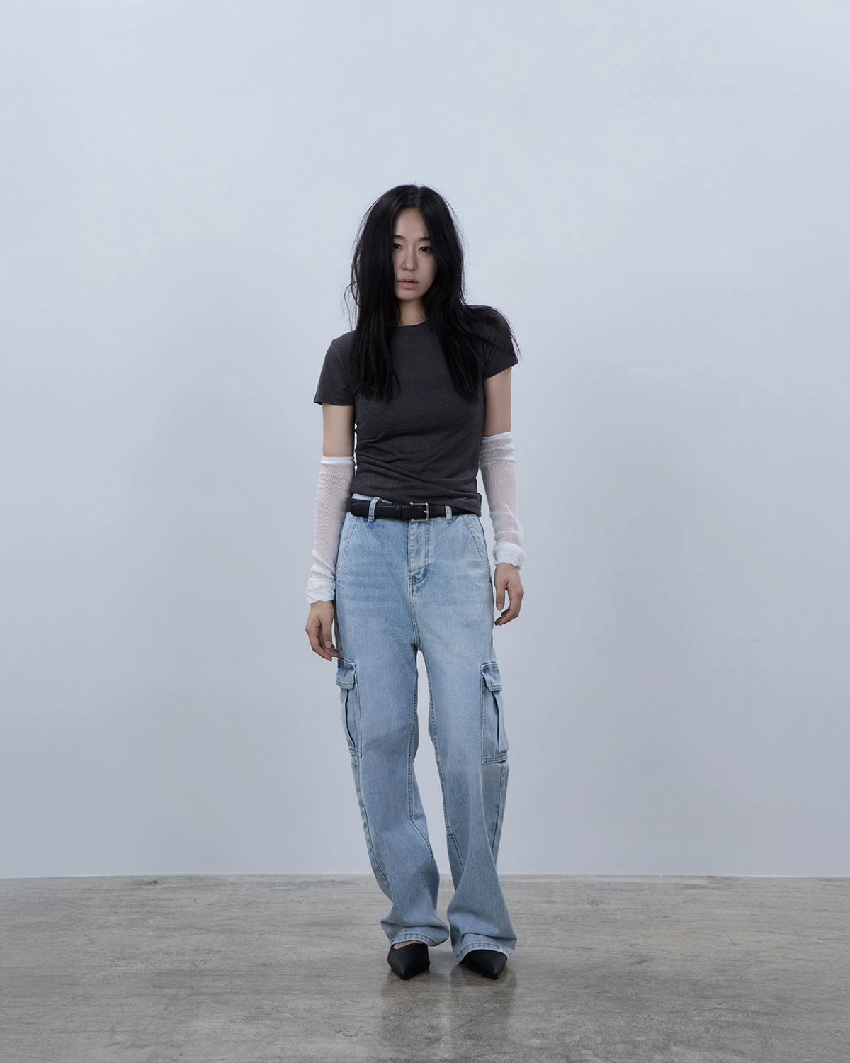요키토키(YOKI TOKI) SIDE SHIRRING DRAPE TOP [Charcoal]
