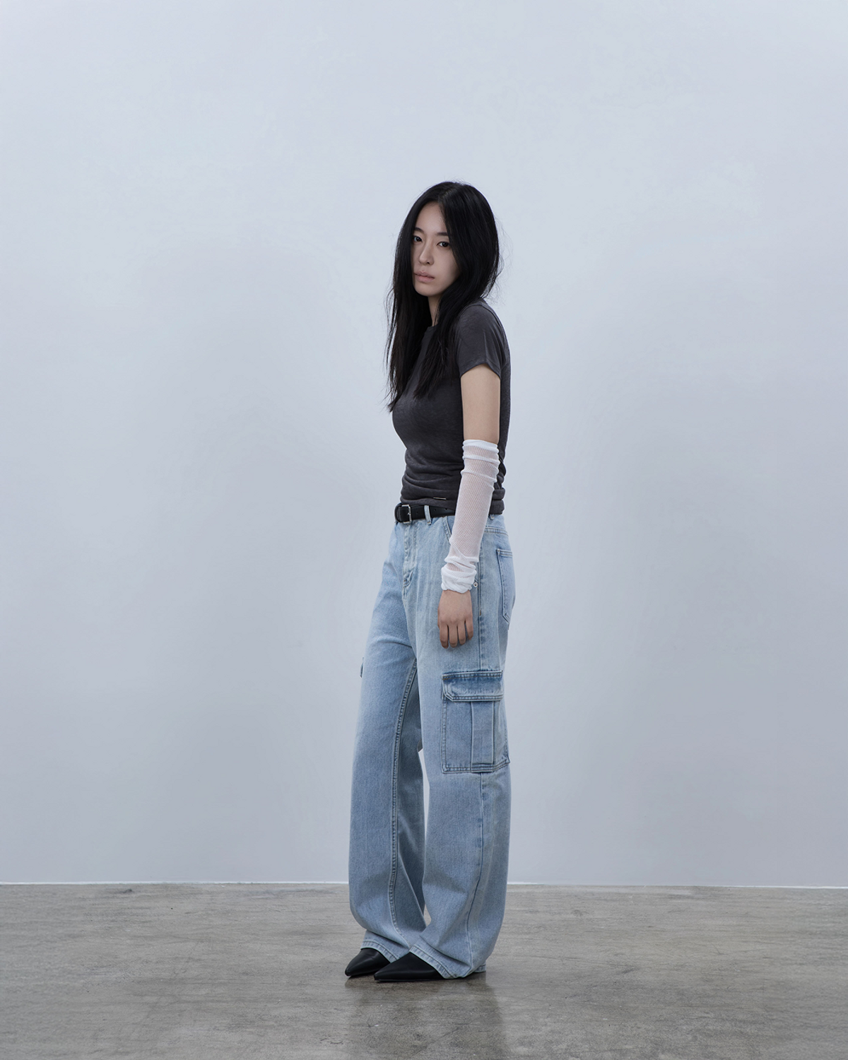 요키토키(YOKI TOKI) SIDE SHIRRING DRAPE TOP [Charcoal]