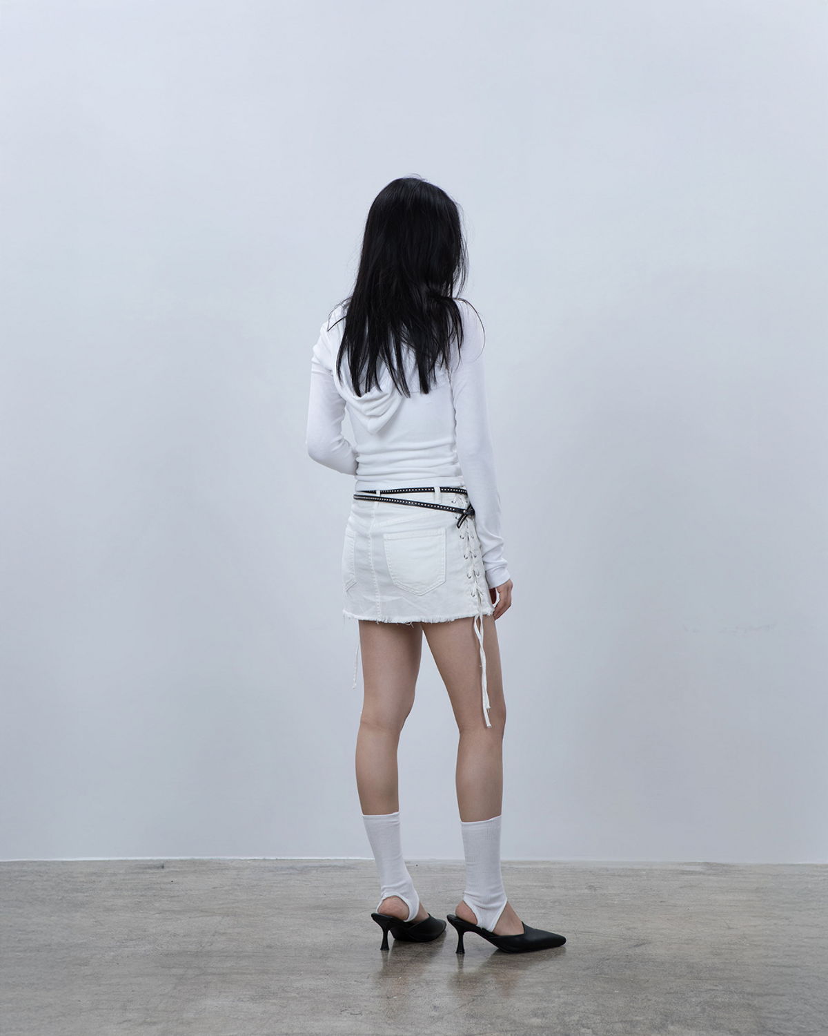 요키토키(YOKI TOKI) HOODED BOLERO & RIBBED CAMI TOP SET [White]