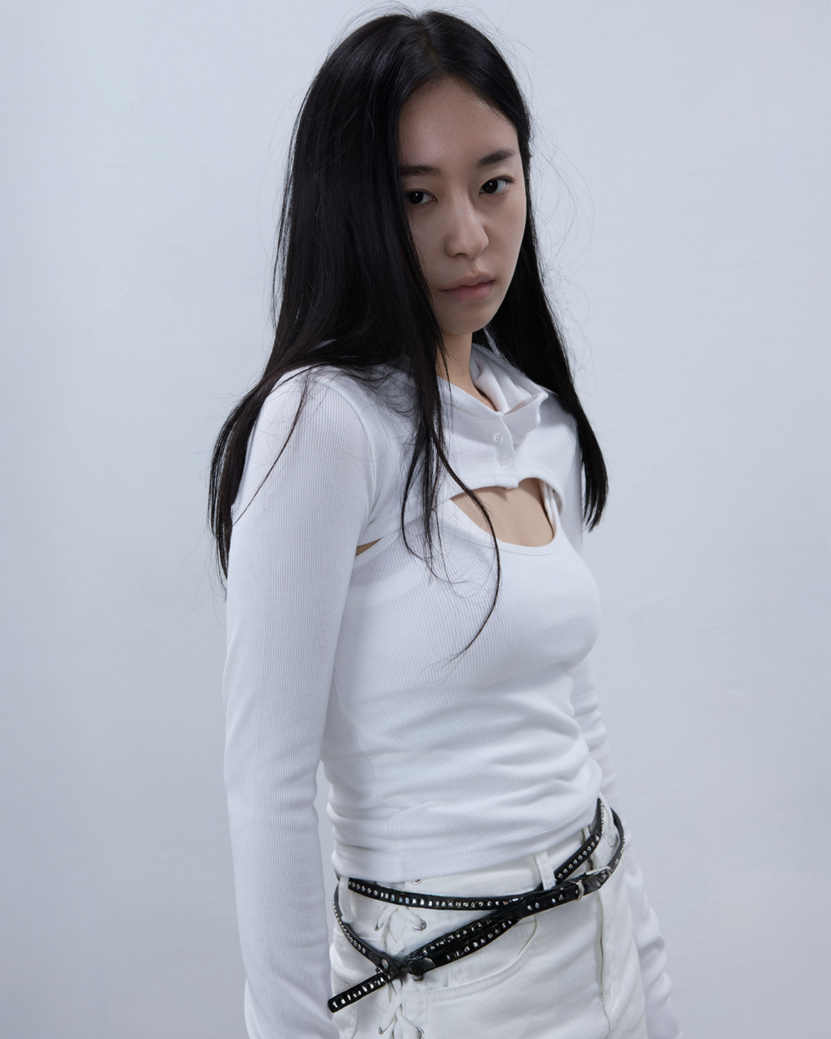 요키토키(YOKI TOKI) HOODED BOLERO & RIBBED CAMI TOP SET [White]