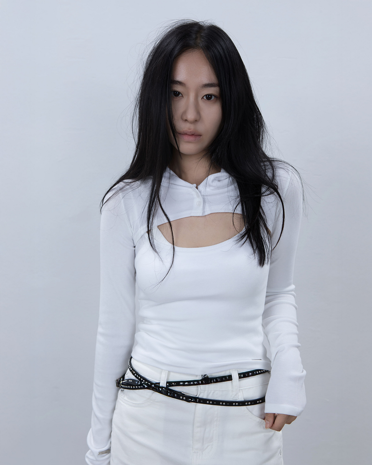 요키토키(YOKI TOKI) HOODED BOLERO & RIBBED CAMI TOP SET [White]
