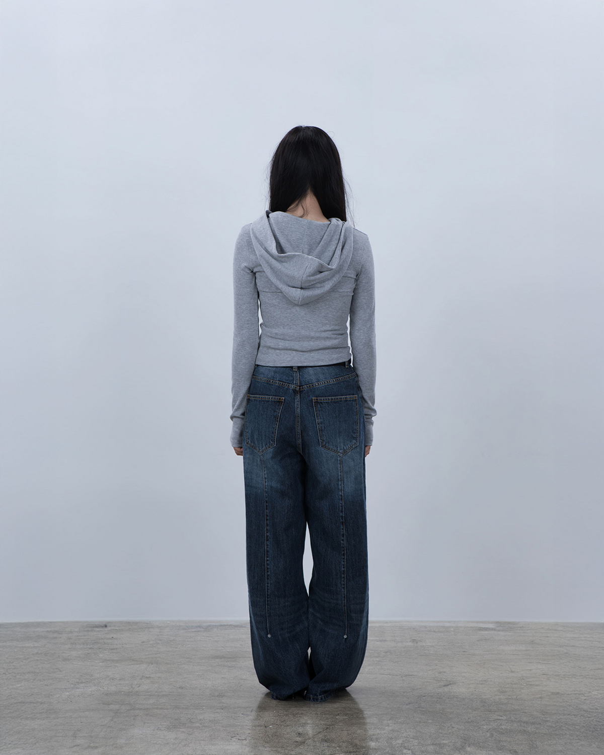요키토키(YOKI TOKI) HOODED BOLERO & RIBBED CAMI TOP SET [Grey]