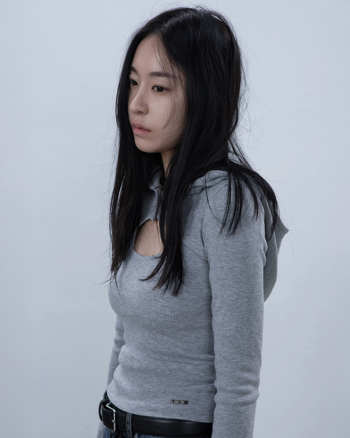 요키토키(YOKI TOKI) HOODED BOLERO & RIBBED CAMI TOP SET [Grey]
