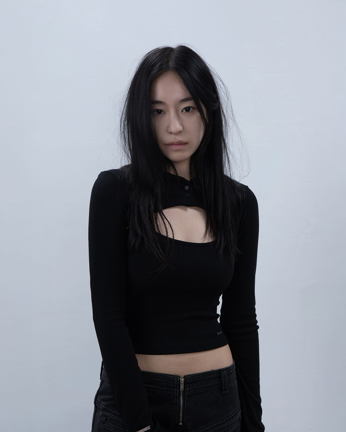 요키토키(YOKI TOKI) HOODED BOLERO & RIBBED CAMI TOP SET [Black]
