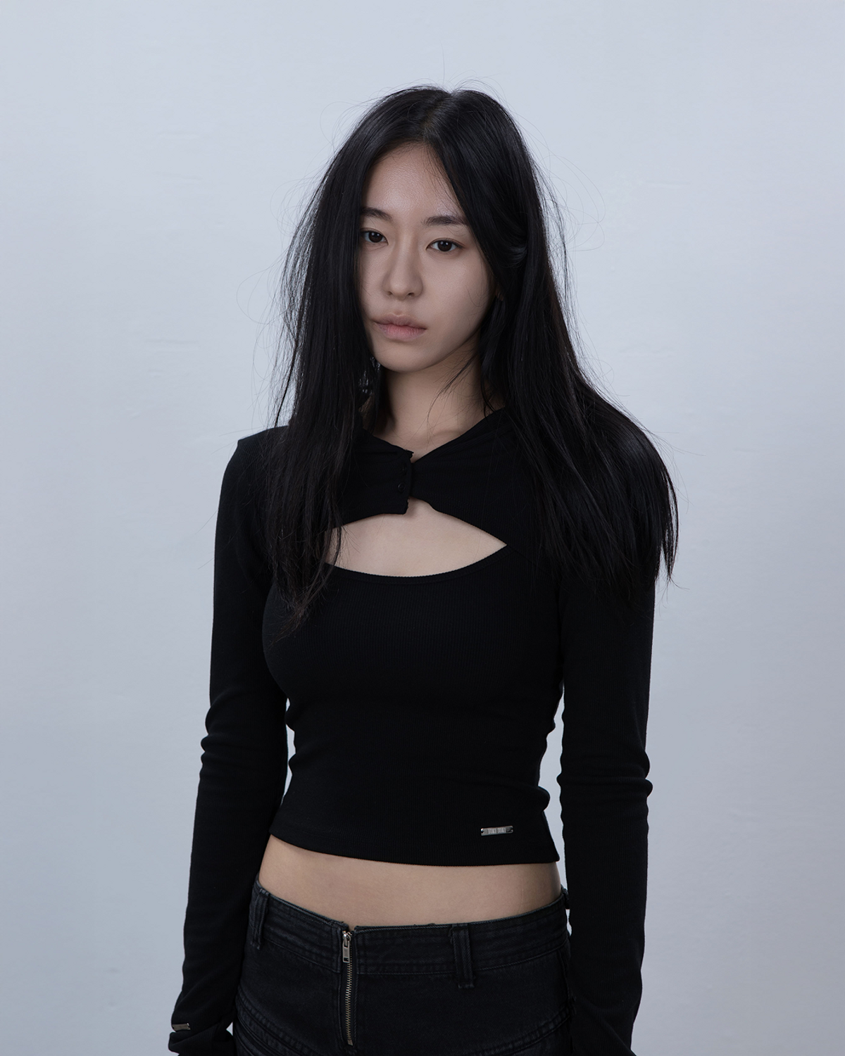 요키토키(YOKI TOKI) HOODED BOLERO & RIBBED CAMI TOP SET [Black]
