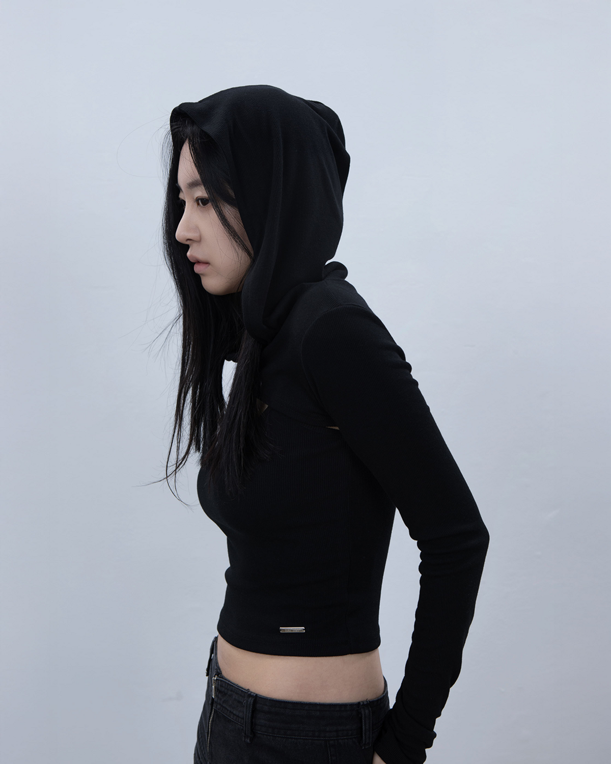 요키토키(YOKI TOKI) HOODED BOLERO & RIBBED CAMI TOP SET [Black]