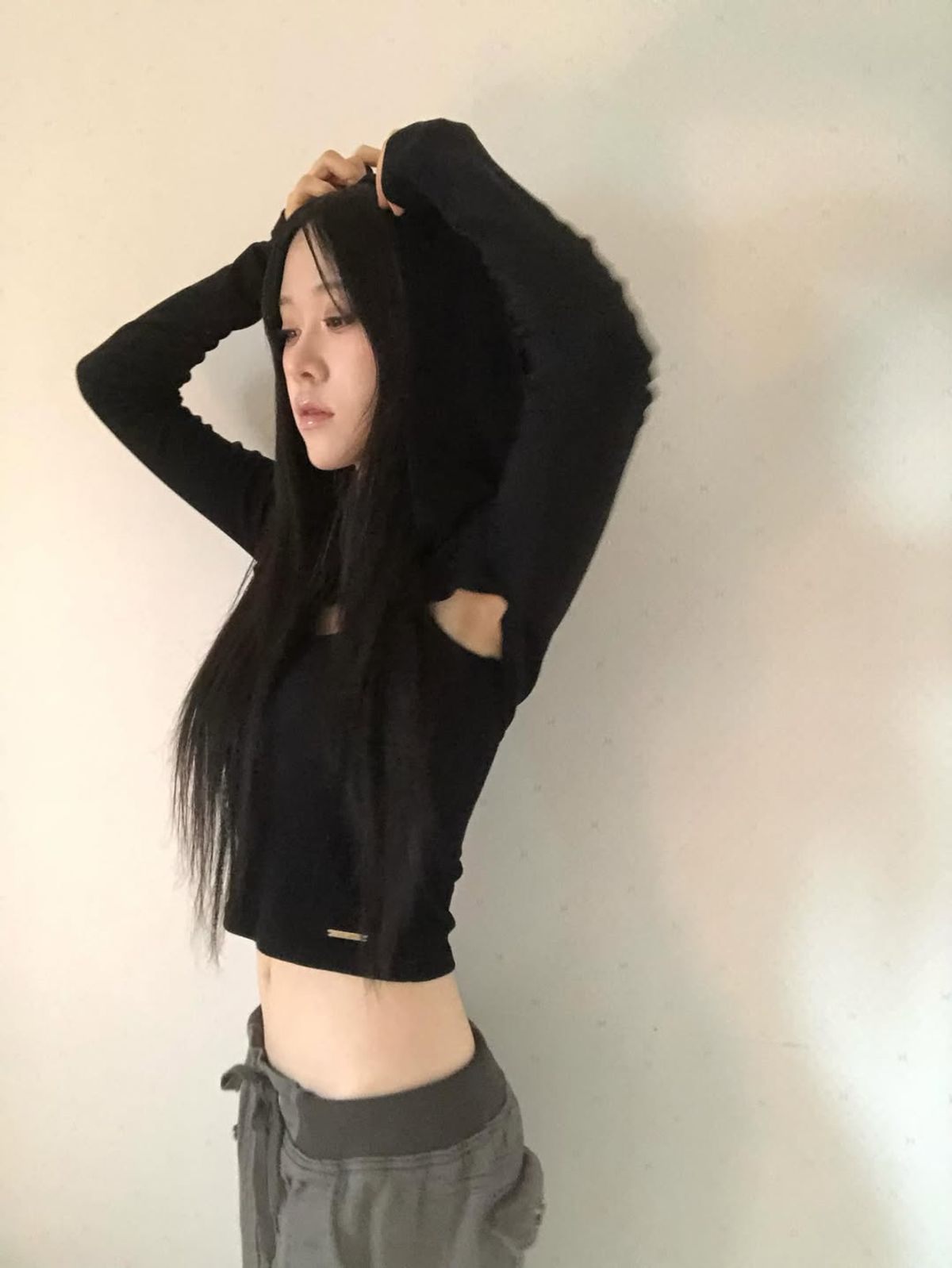 요키토키(YOKI TOKI) HOODED BOLERO & RIBBED CAMI TOP SET [Black]