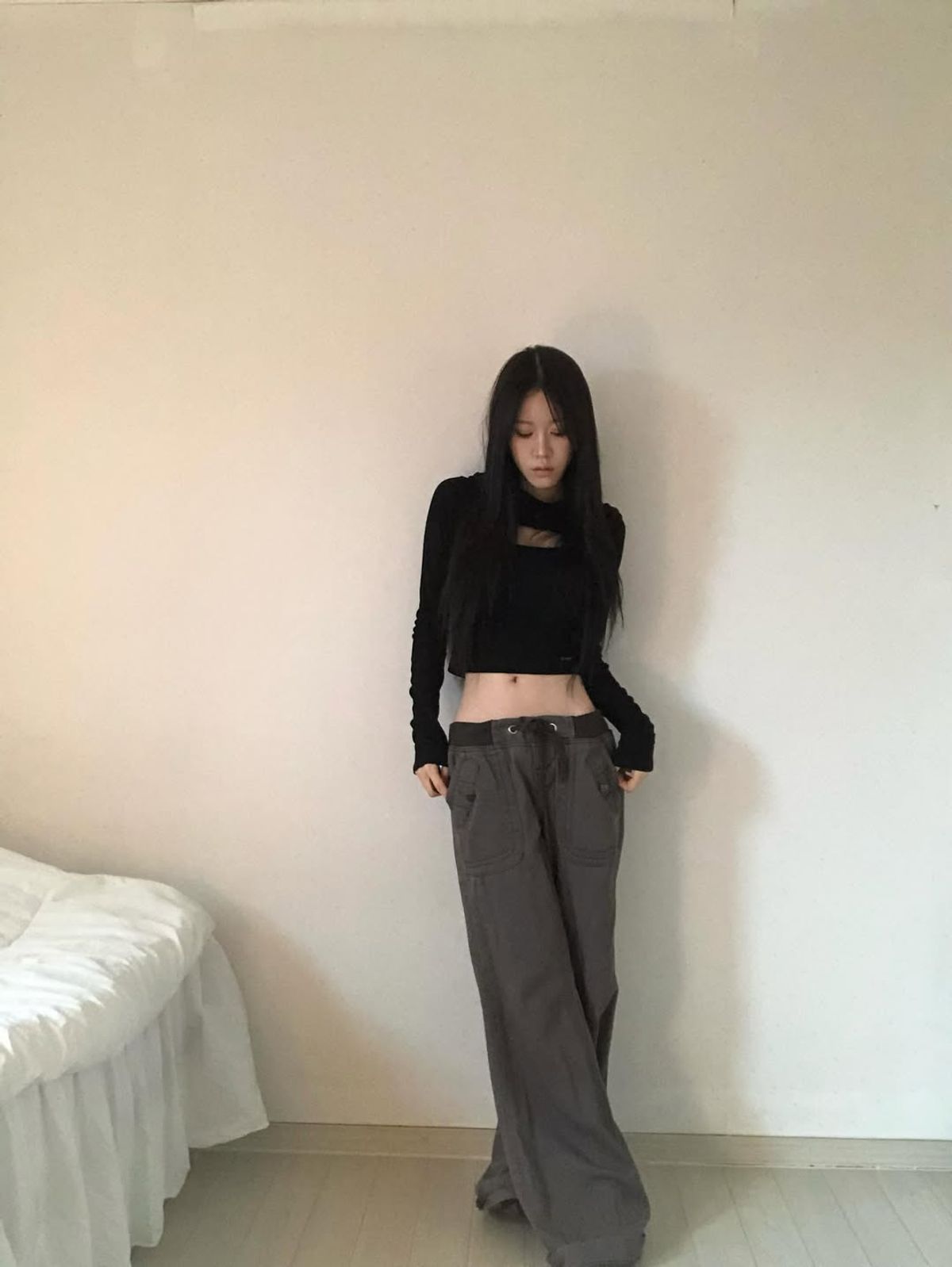 요키토키(YOKI TOKI) HOODED BOLERO & RIBBED CAMI TOP SET [Black]