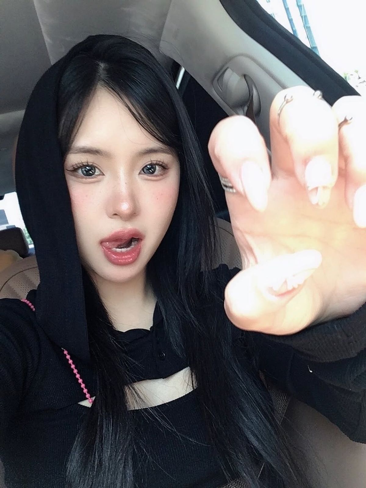 요키토키(YOKI TOKI) HOODED BOLERO & RIBBED CAMI TOP SET [Black]