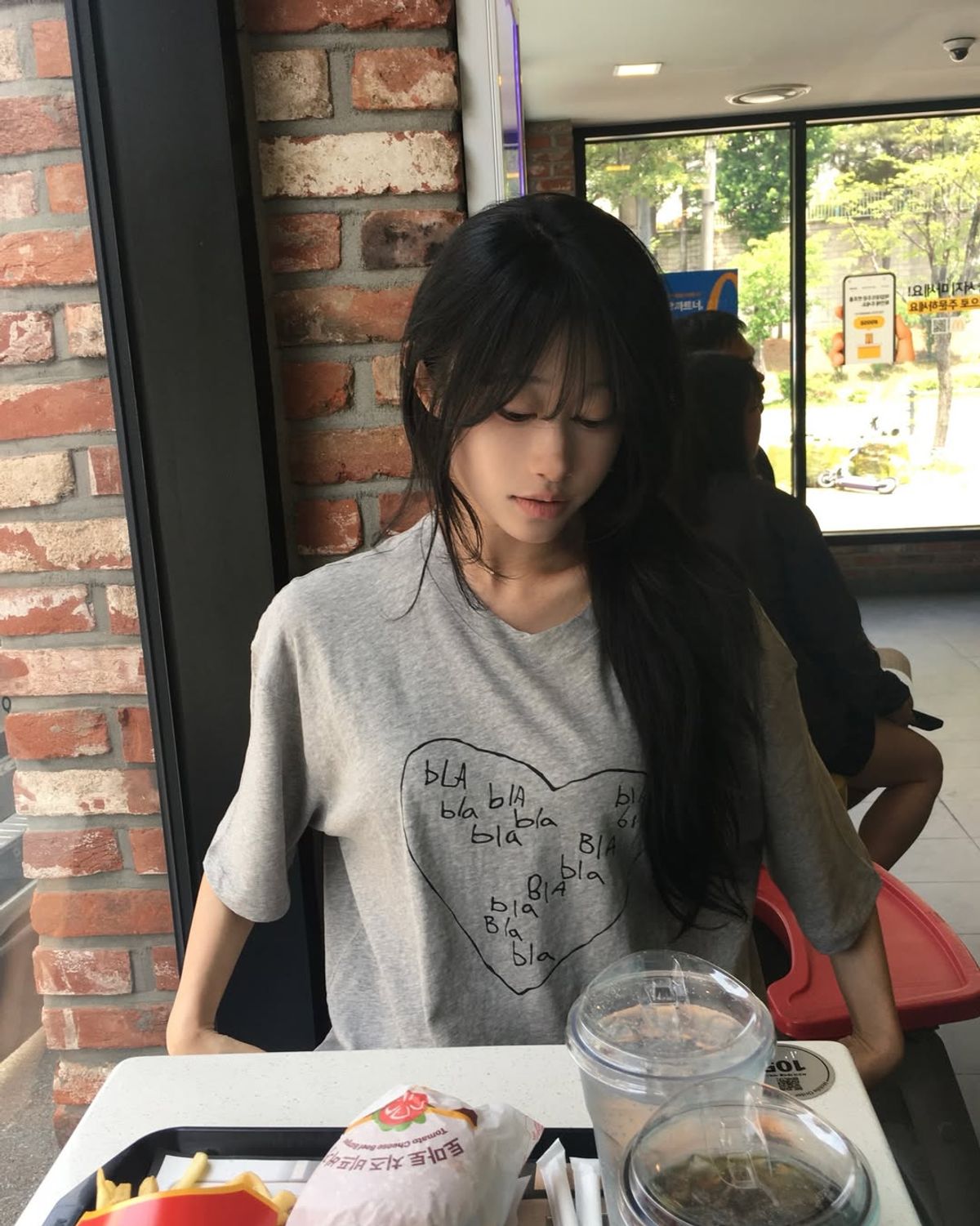 요키토키(YOKI TOKI) BLA BLA HEART OVER FIT T-SHIRT [Grey]