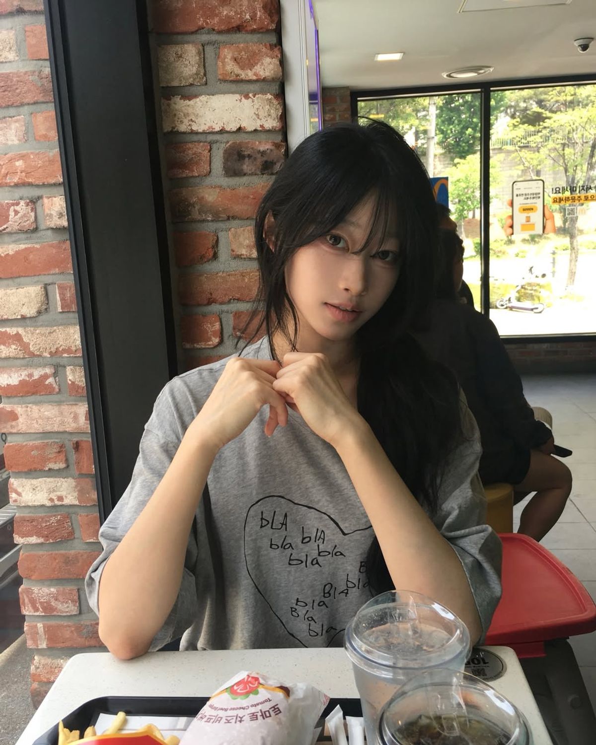 요키토키(YOKI TOKI) BLA BLA HEART OVER FIT T-SHIRT [Grey]
