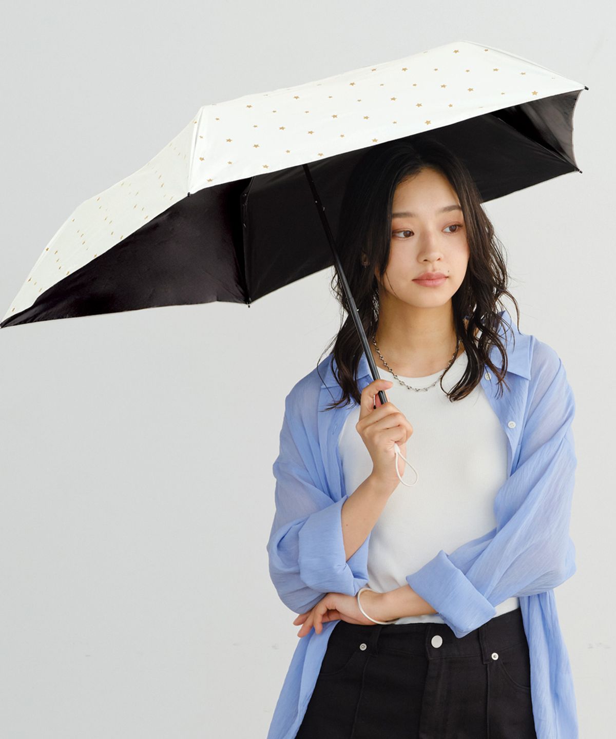 더블유피씨(W.P.C) 스타 미니 경량 UV차단 암막 3단양산 801-18272-102