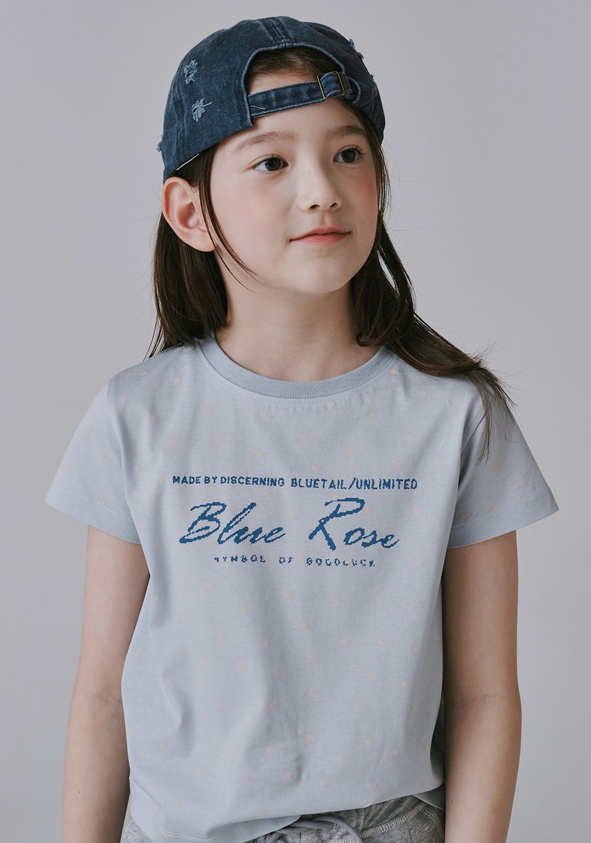 블루테일(BLUETAIL) AAB8TS03SB 스카이블루 별패턴 반팔 티셔츠