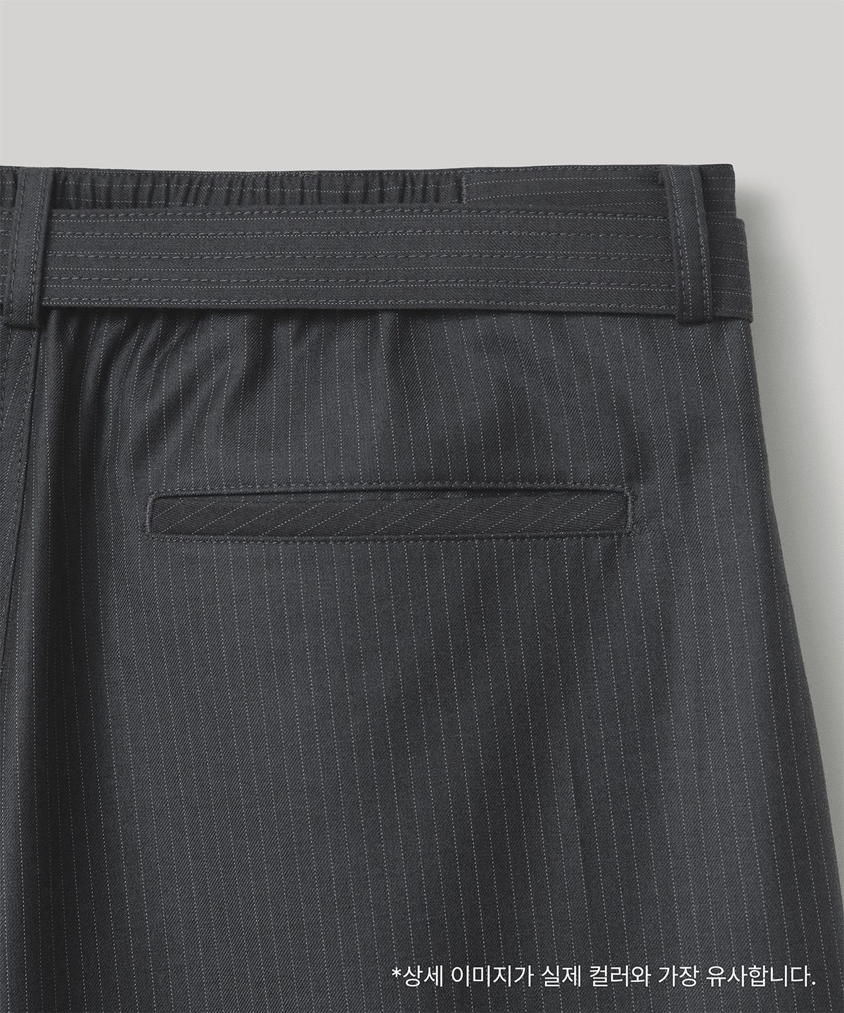 어나더 오피스(ANOTHER OFFICE) Hemingway Stripe Bermuda Pants (Heather Charcoal)