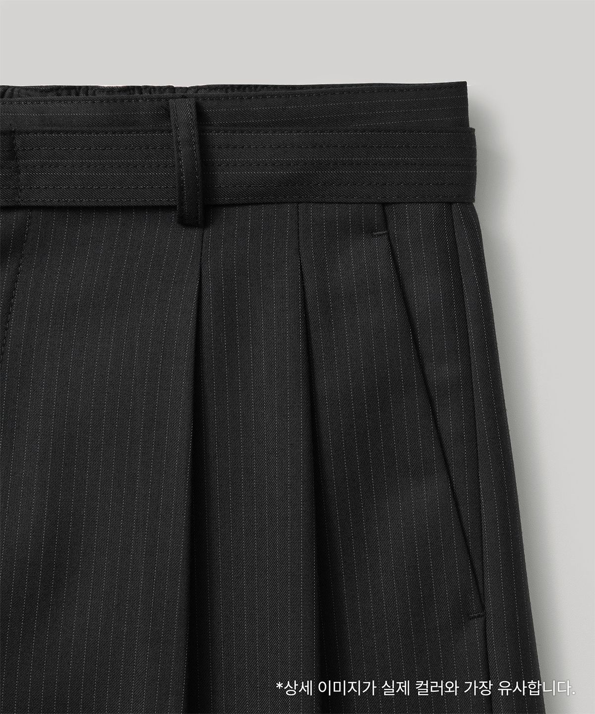 어나더 오피스(ANOTHER OFFICE) Hemingway Stripe Bermuda Pants (Black)
