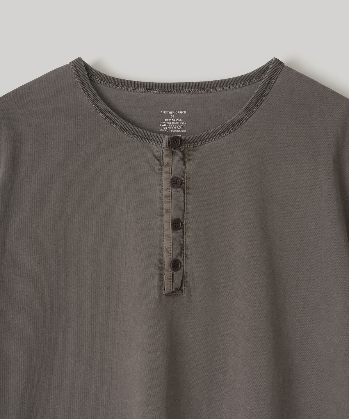 어나더 오피스(ANOTHER OFFICE) French Henry Neck Garment Tee (Plum)