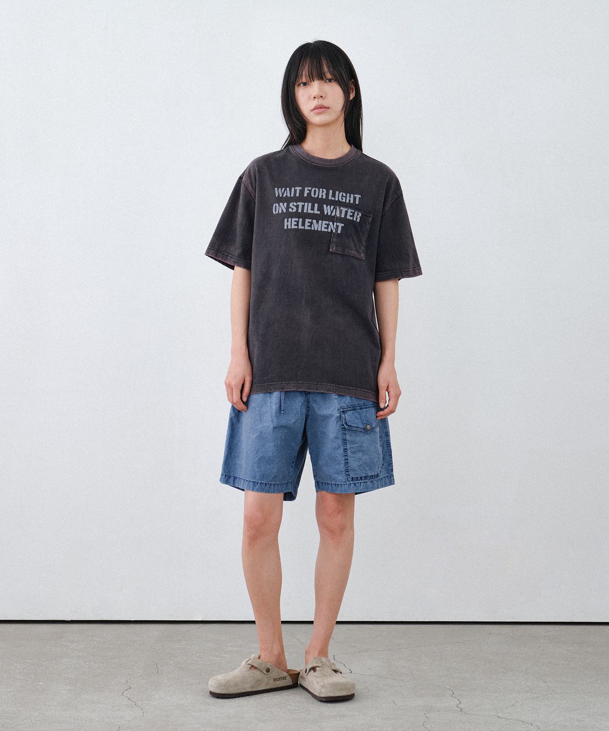 힐리먼트(HELEMENT) 포켓 피그먼트 숏팬츠 (BLUE GREY)