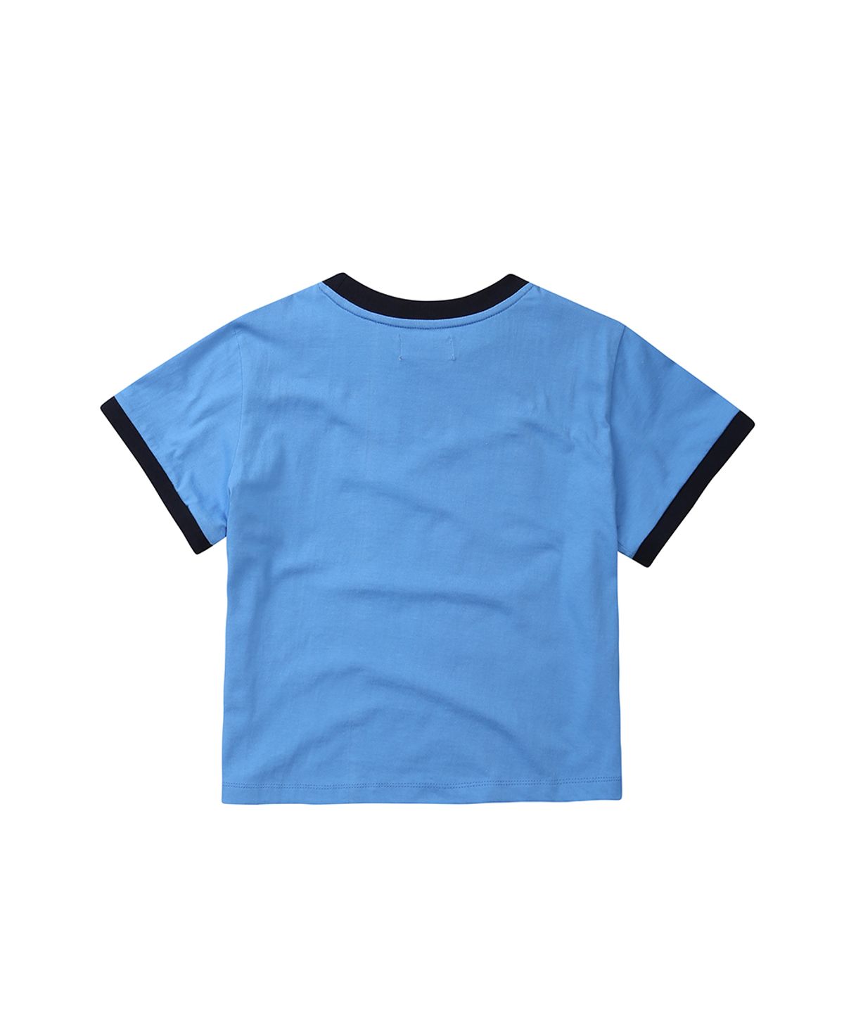 이이이알알알(EEERRR) Saint licence artwork semi-crop ringer T-shirt (Blue)