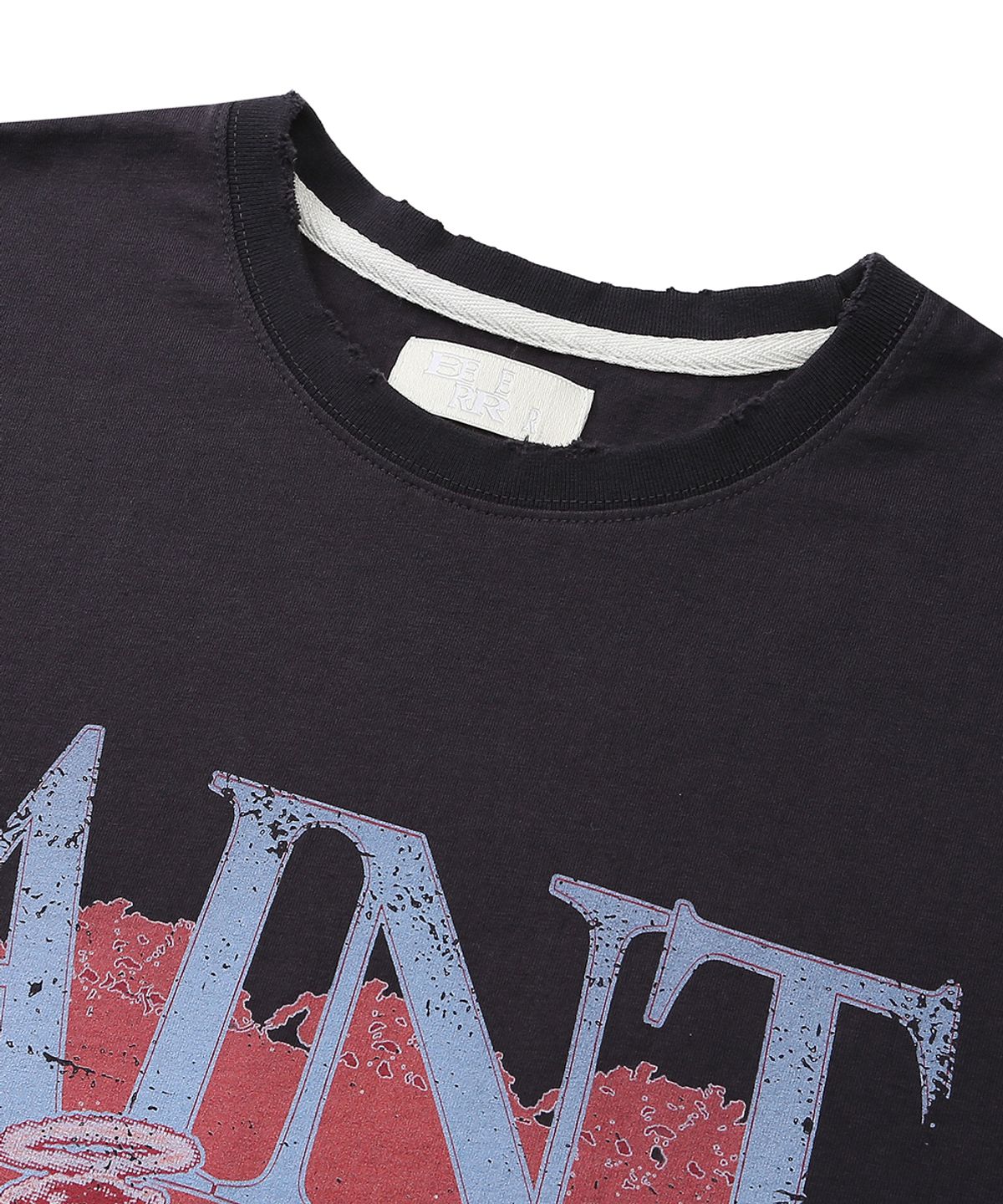 이이이알알알(EEERRR) Saint cupid artwork overfit damaged washing t-shirt (Charcoal)