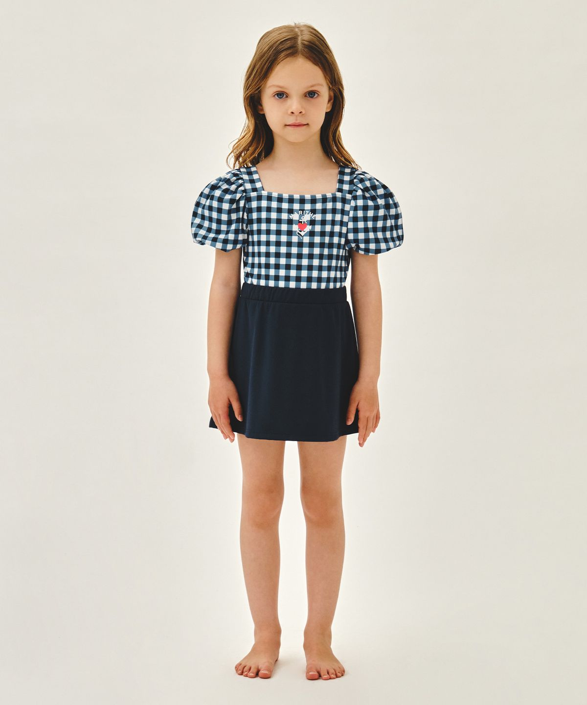 마리떼 키즈(MARITHÉ KIDS) KIDS W CHECK SWIM SUIT navy