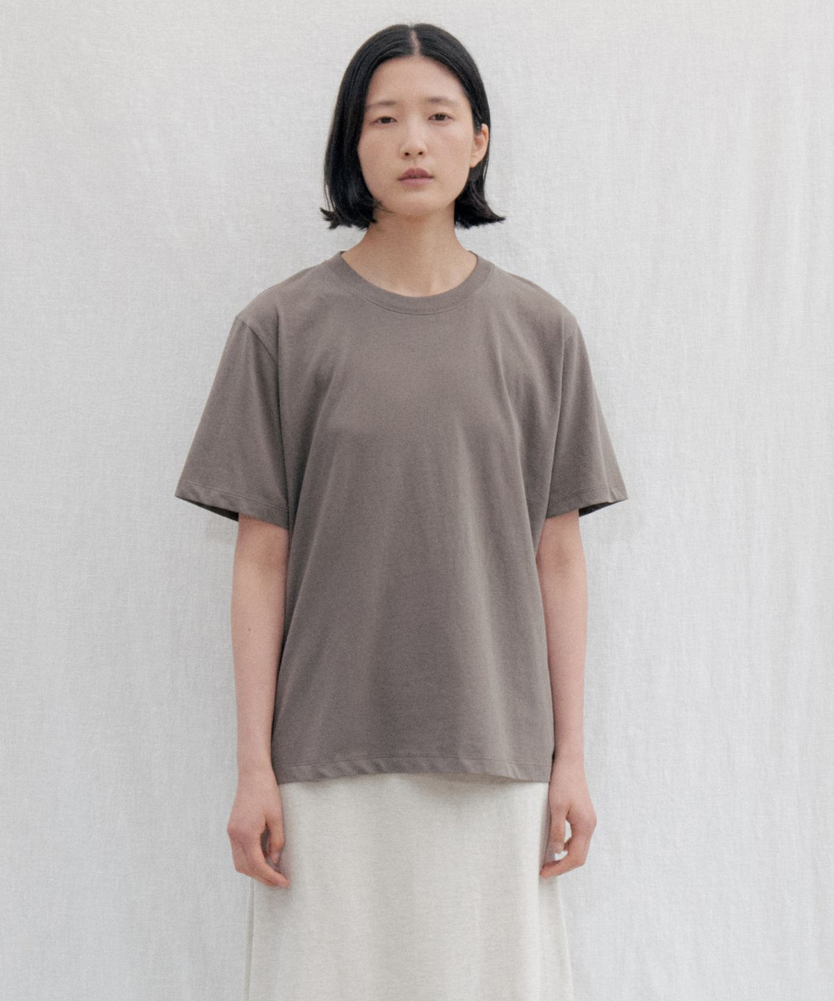 스텝어라운드(STEP AROUND) Boxy Fit Cotton Tee_KHAKI