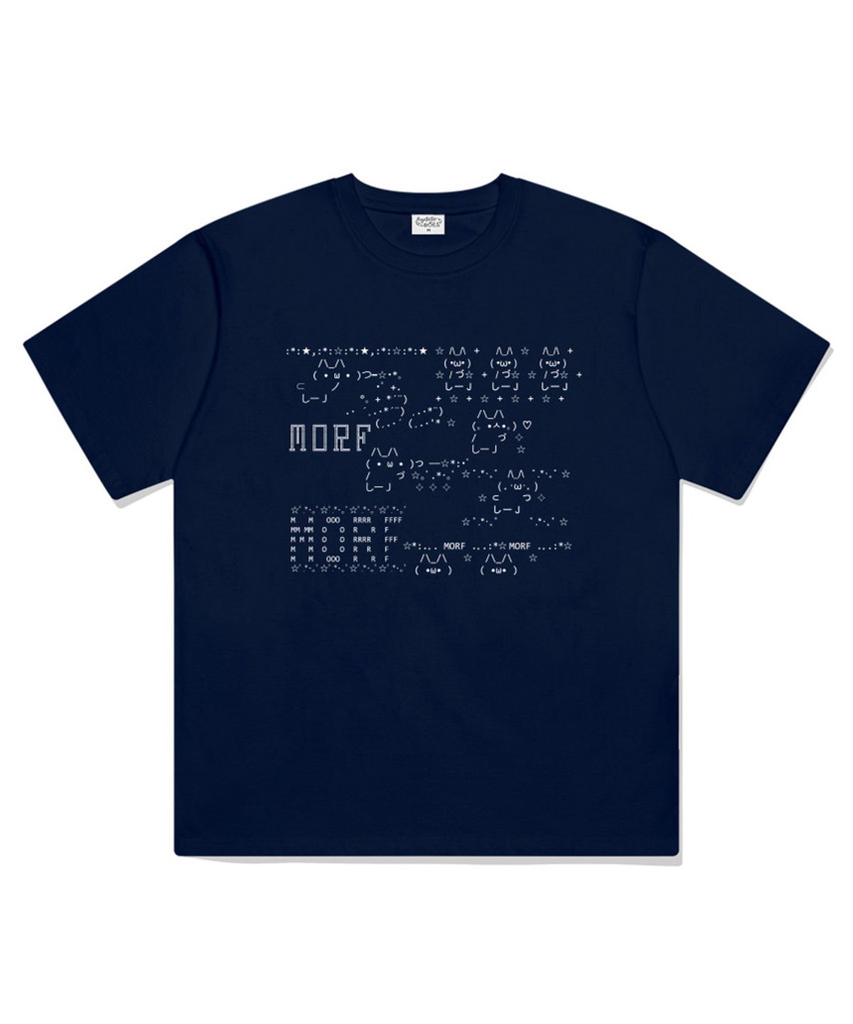더모프하우스(THEMORFHOUSE) 아스키 캣 오버핏 반팔 티셔츠 블랙