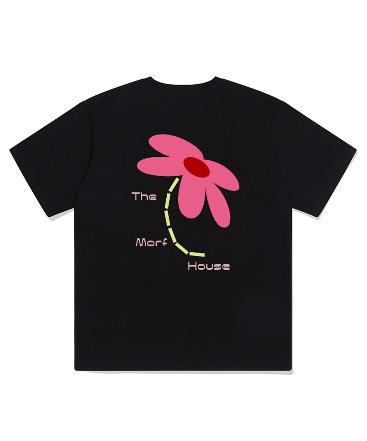 더모프하우스(THEMORFHOUSE) 볼드 플라워 오버핏 반팔 티셔츠 네이비