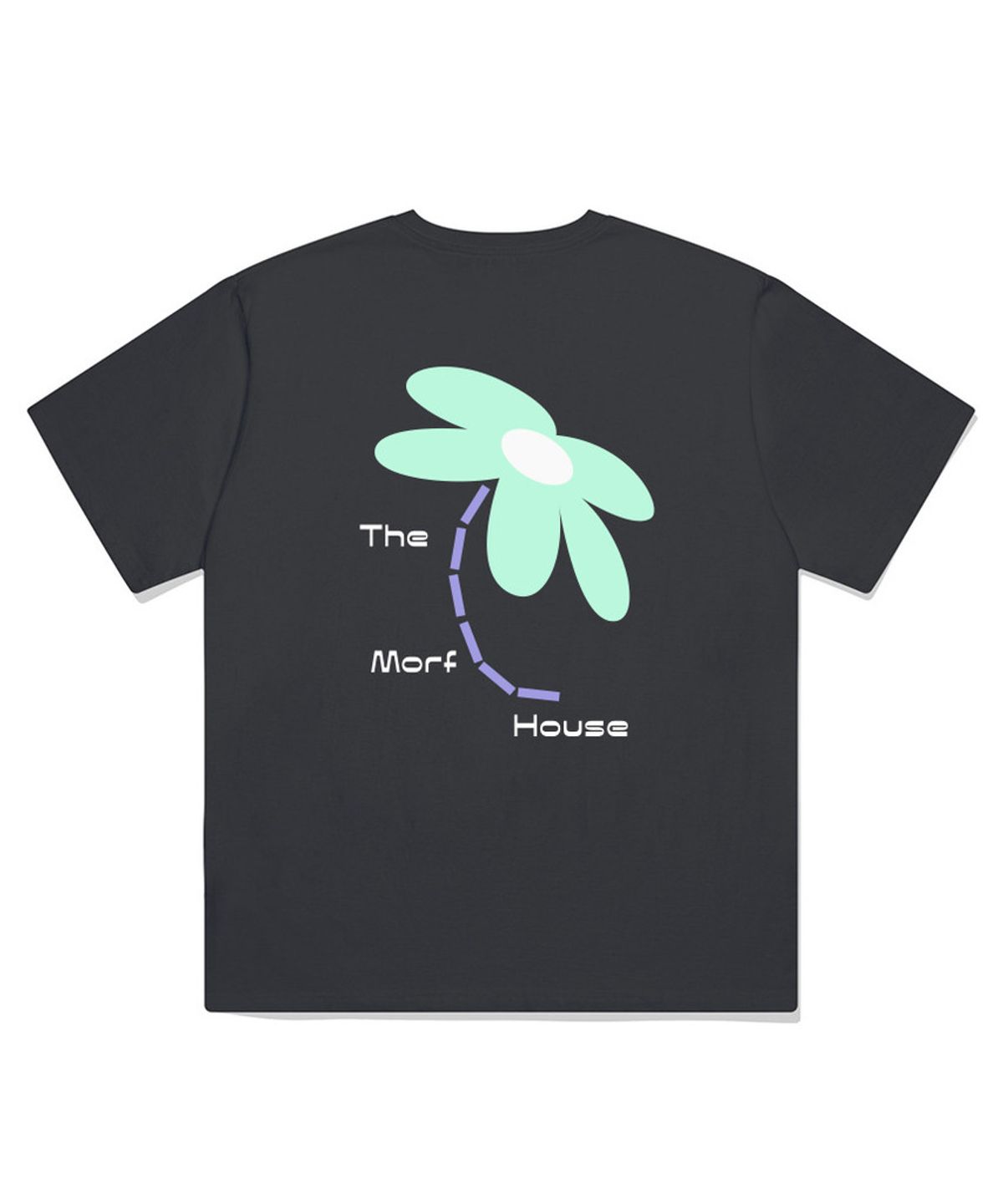 더모프하우스(THEMORFHOUSE) 볼드 플라워 오버핏 반팔 티셔츠 그레이