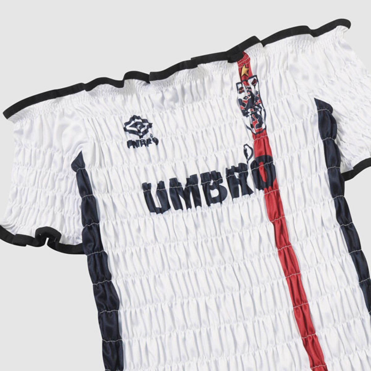 엄브로(UMBRO) HBL 우먼스 블록코어 반팔 스모킹 탑 화이트 UR222CRJ56