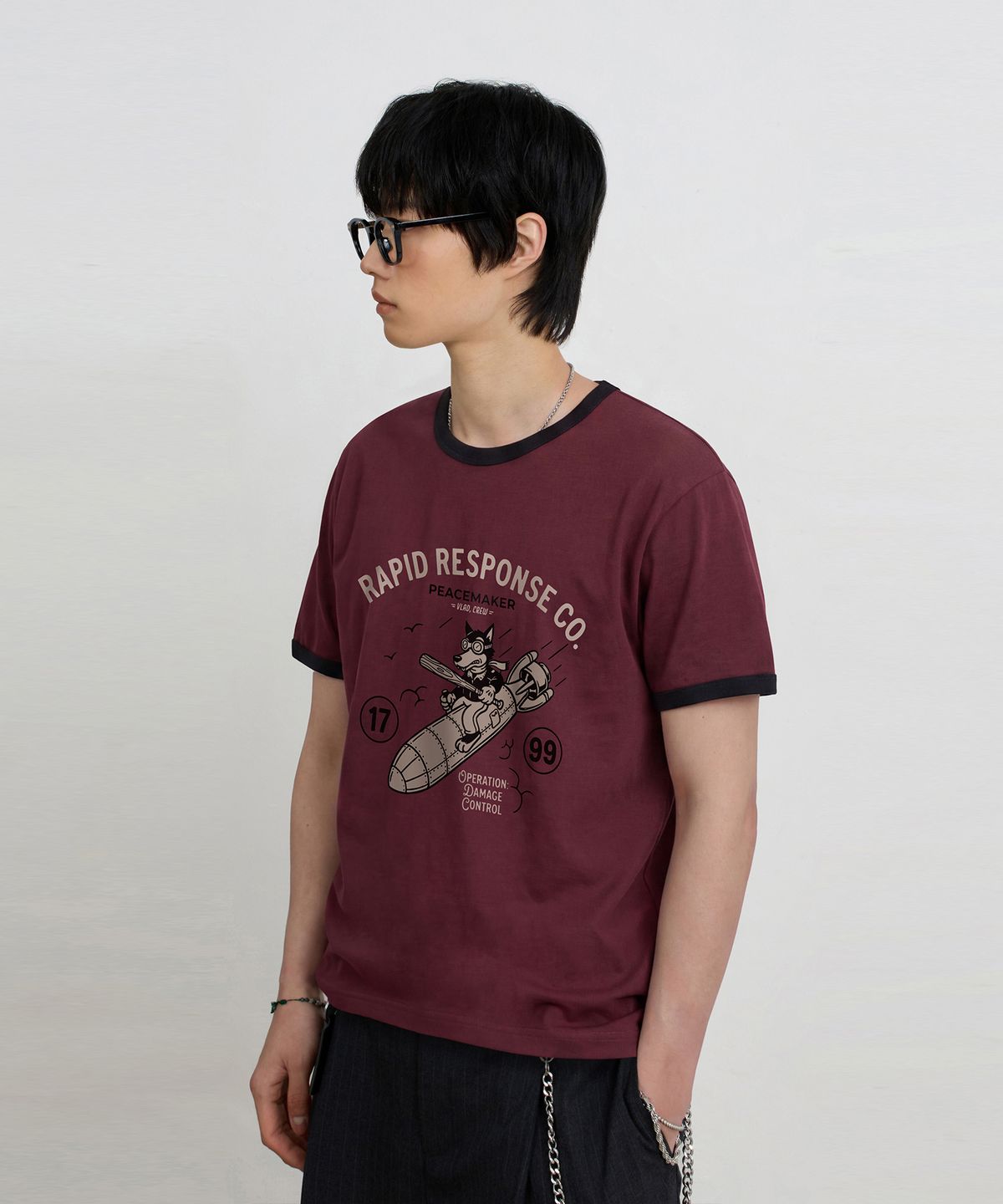 디미트리블랙(DIMITRI BLACK) VLAD 빈티지 PEACEMAKER 링거 티셔츠_4 COLOR