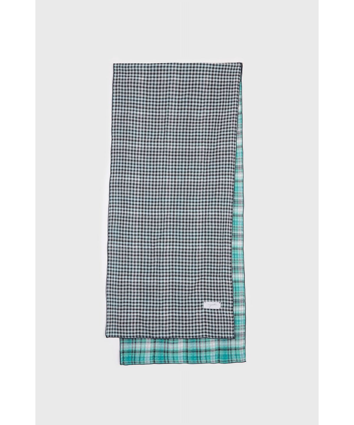 유스(YOUTH) Two Sided Check Scarf - Blue