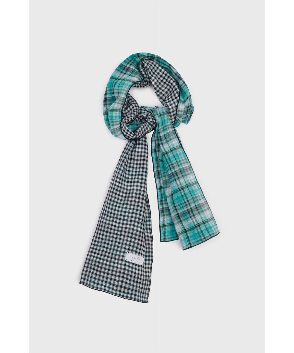 유스(YOUTH) Two Sided Check Scarf - Blue