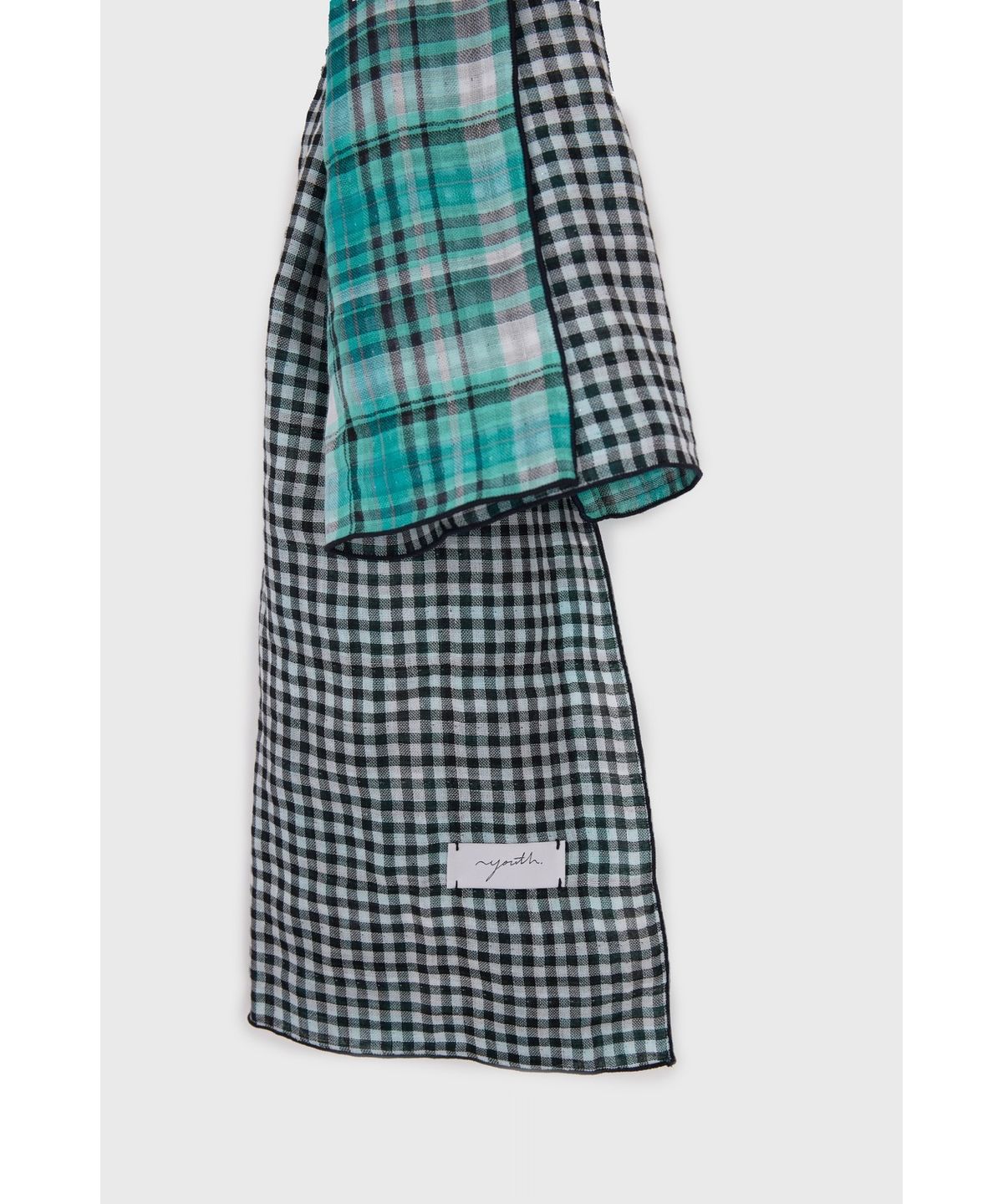 유스(YOUTH) Two Sided Check Scarf - Blue